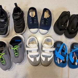 Stylish Black, Gray, Blue Sneakers and Sandals Size 7